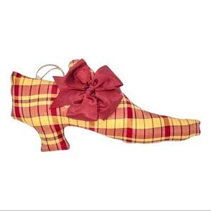Festive Christmas Plaid Preppy Shoe Christmas Tree Ornament